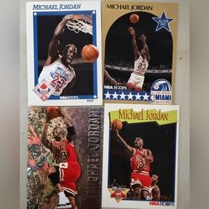 Michael Jordan Card Lot (4 Cards) – NBA Hoops + Insert – Chicago Bulls Legend